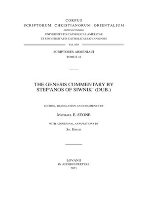 cover image of The Genesis Commentary by Step'anos of Siwnik (dub.)
